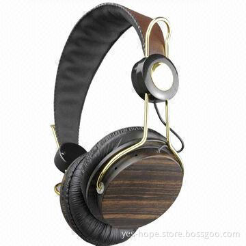 High-quality Wooden Headphone with 20Hz - 20kHz Frequency Range, Customized Logos Available